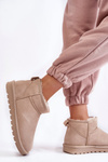 Women's Suede Low Snow Boots Light beige Shelie