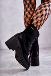 Women's Warm Boots On High Heel Black Grethe