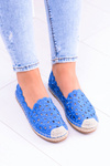 Lu Boo Women's Ballerina Ballerinas Navy Blue Espadrilles in Macarena Flowers