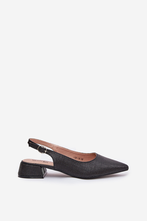 Woven Women's Sandals On Delicate Heel Black Jorela