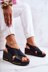 Women's Sandals With Velcro Black Amaze