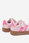 Dziecięce Sneakersy Buty Sportowe Eko Skórzane Rzep Różowe Adelina