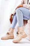 Chained Worker Boots Beige Molisa