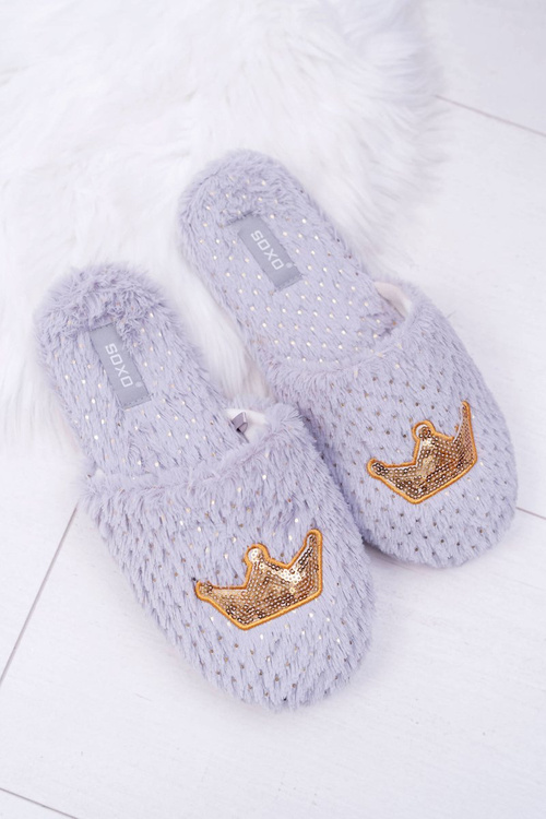 Women's Slippers SOXO Gold Crown Grey