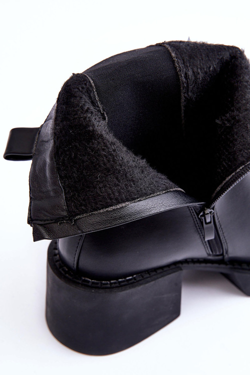 Women's Ankle Boots on Chunky Heel Black Ironna