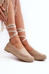 Tied Suede Espadrilles Beige Ismanne