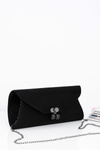 Black Women's Suede Clutch Bag Chain Handbag