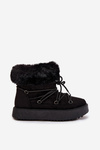 Snow boots with fur and laces Black Sarivie