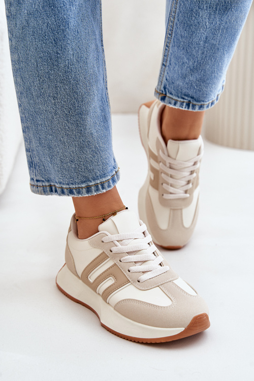 Sneakers Sports Shoes On Platform Women Beige Thari