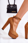 Suede Pumps On The Platform Camel Gottie