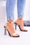 Lu Boo Black Transparent Post Mirage Sandals