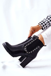 Stiletto Booties With Rhinestones Black Wissey