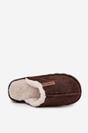 Men's slippers lined with warm fur chocolate Darielle