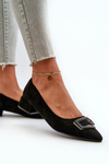 Low-Heeled Pumps With Eco Suede Embellishment S.Barski KV27-034 Black