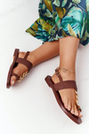 Leather Sandals Flip-flops Big Star HH274706 Brown