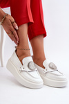 White Leather Loafers with Ornament Zazoo 3486