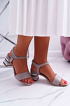Women's Stiletto Sandals Colored Heel Grey Niente