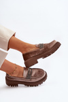 Women's Velour Moccasins with Decoration Brown Wendreda