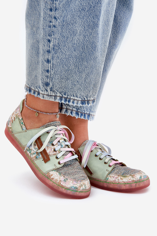 Leather Women's Shoes Maciejka 06791-09 Light Green