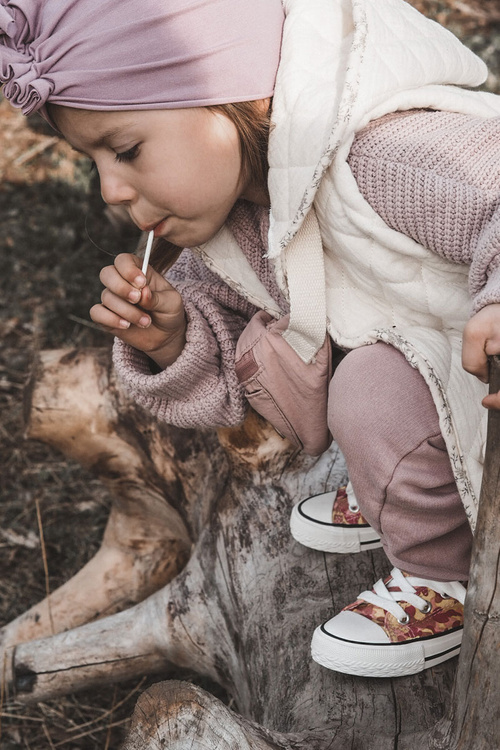 Trampki Dziecięce Wysokie Wiązane Na Suwak Różowo-Żółte Filemon