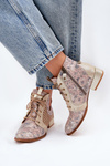 Leather Ankle Boots Maciejka 05541-04 Beige-Gold