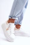 Women's Sport Shoes On Massive Platform White-Beige Mariell