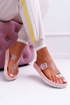 Women's Flip Flops Transparent Strap Pink Framona