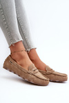 Women's Beige Faux Leather Loafers Celoria