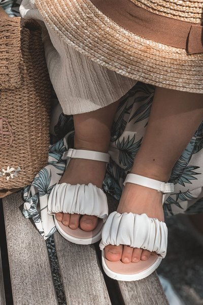 Children's Velcro Sandals White Aimy