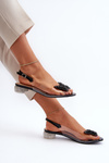 Transparent Sandals with Decorations Black SBarski MR1037-05