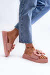 Women's Slippers with Bow and Teddy Bear Pink Katterina