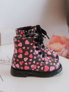 Kids' Lined Boots with Zipper Black-Pink Dolida