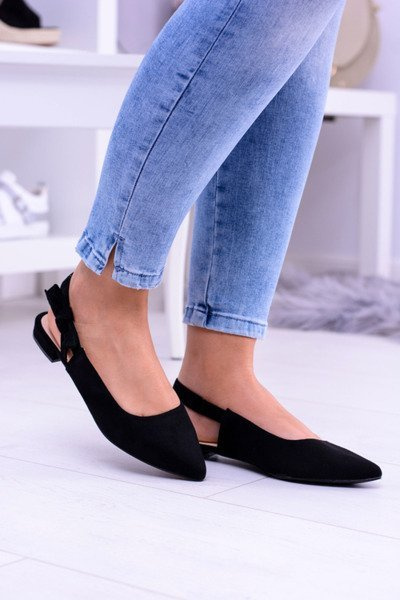 Women's Black Spike Ballerinas Howla