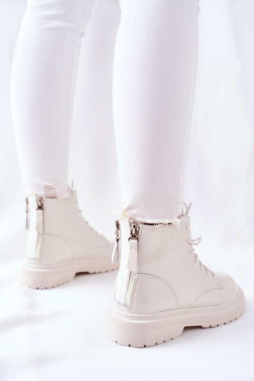 Women's Leather High Boots GOE II2N4013 White