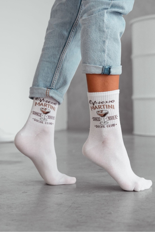 Cotton Women's Socks Espresso White MARTINI