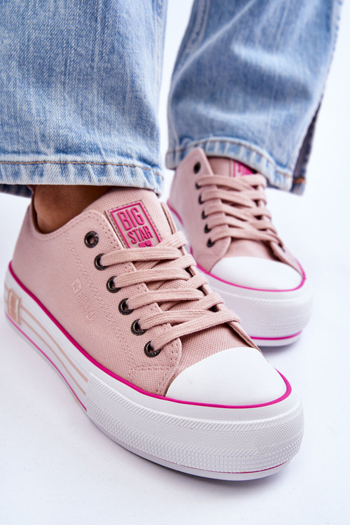 Women's Fabric Sneakers On The Big Star Platform LL274181 Pink