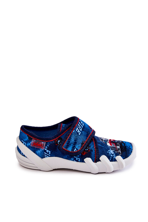 Shoes Slippers Befado Velcro Firetruck 273X309 Navy Blue