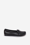 Flat Leather Moccasins With Decoration S.Barski LR51-547 Black