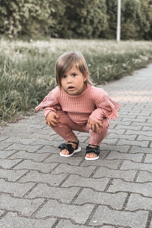 Children's Sandals With Bow Black Abbie
