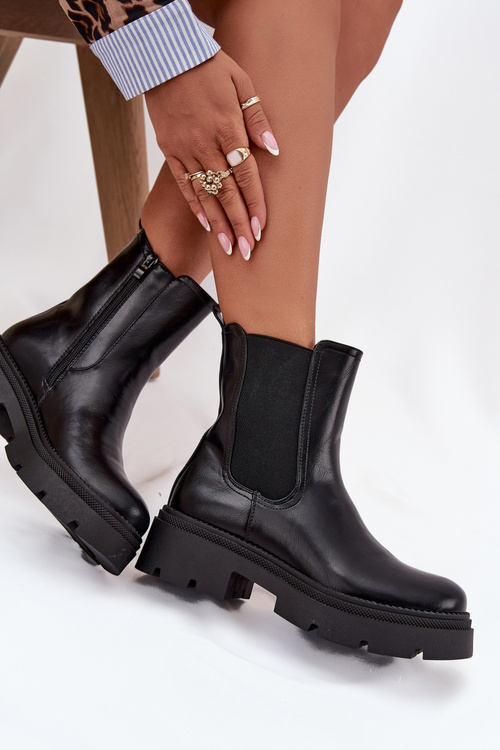 Insulated ankle boots with zipper Black Niviane