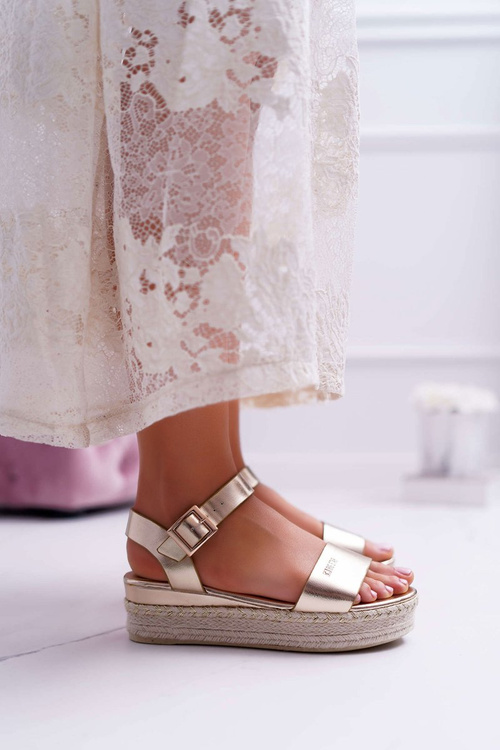 Women's Big Star Platform Sandals Gold DD274742