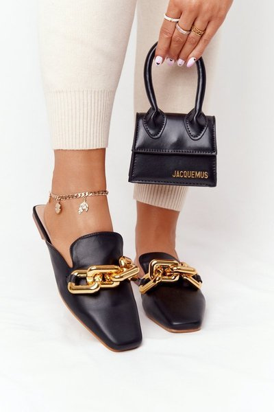 Women's Slippers With Chain Black Call On Me
