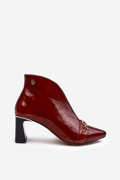 Leather Ankle Boots on Heel Maciejka 05262-02 Brown