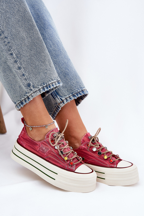 Women's Platform Sneakers Red GOE RR2N4104