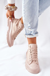 High Sneakers On A Chunky Sole Beige Trissy