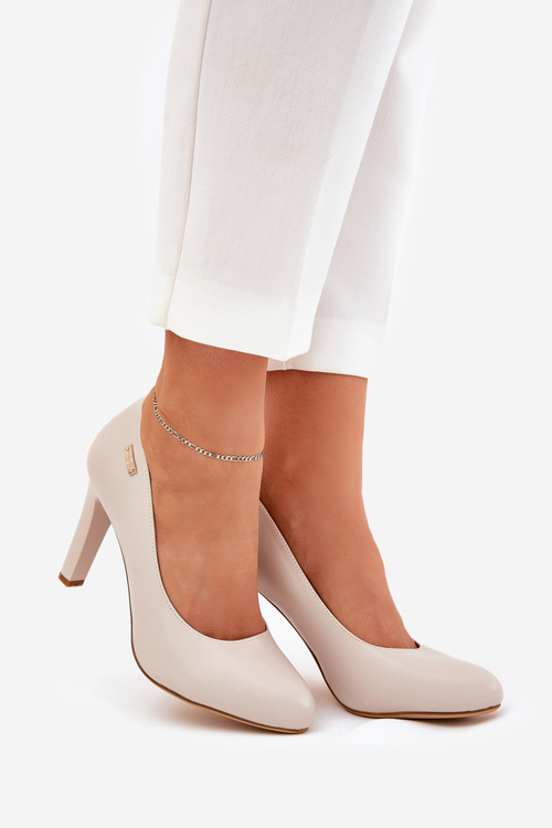 Women's Heels Block Light Beige Sergio Leone Campbell