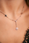 Women's Silver Necklace Clover Cubic Zirconia Amanda