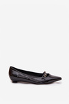 Patent Leather Ballerinas With Straps Black Zarelia