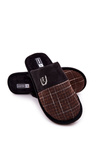 Padded Checked slippers Black and Brown Blase