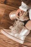 Children's Snow Boots Insulated With Fur Rose Gold Aurora